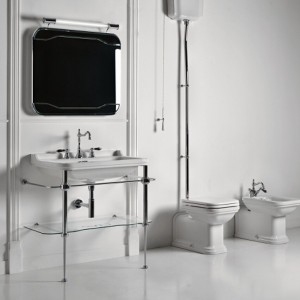 Pieds laiton chrome avec tablette 80 cm WALDORF - CRISTINA ONDYNA WD919751