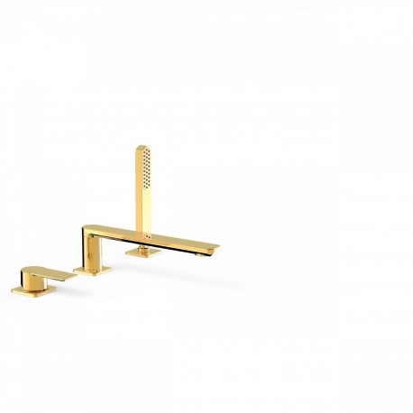 Mitigeur bain sur gorge
avec douchette anticalcaire.
· Débit : 3 bar – 16 l/min
  - TRES 20016201OR Mitigeur bain sur gorge
avec