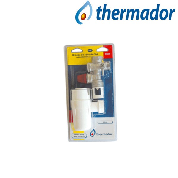 Kit chauffe-eau groupe de sécurité + siphon + 2 flexibles inox + évacuation  - THERMADOR BKCE - Vita Habitat