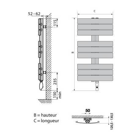 Sèche-serviettes électrique fluide INYO 1250W  LVI - 4890014