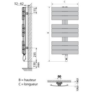 Sèche-serviettes électrique fluide INYO 1250W  LVI - 4890014