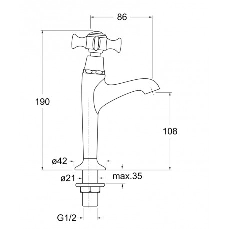 Mitigeur lave mains vieux bronze CHAMBORD - CRISTINA ONDYNA CH14092