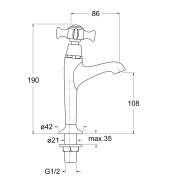 Mitigeur lave mains vieux bronze CHAMBORD - CRISTINA ONDYNA CH14092