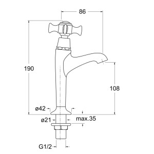 Mitigeur lave mains vieux bronze CHAMBORD - CRISTINA ONDYNA CH14092