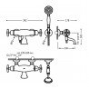 Mélangeur bain‑douche thermostatique OR avec douchette à main et support orientable TRES CLASIC COLOR - TRES 24217409OR