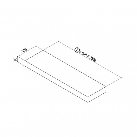 Etagère chêne africain COMPAKT 38 - SALGAR 25622