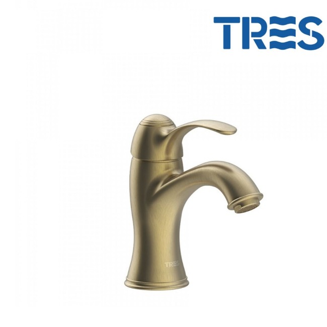 Mitigeur lavabo laiton vieilli mat TRES CLASIC  - TRES 24210301LM