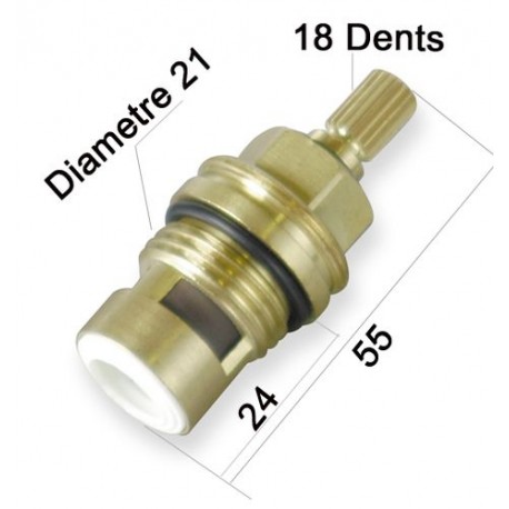 Tete ceramique 1/2 tour BL/CH/IMPERO ancien modele 18 dents - CRISTINA ONDYNA PD00186