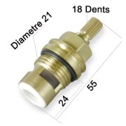 Tete ceramique 1/2 tour BL/CH/IMPERO ancien modele 18 dents - CRISTINA ONDYNA PD00186