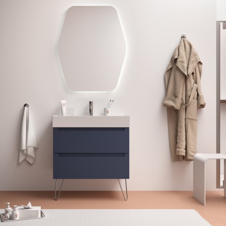 Meuble salle de bain 2 tiroirs métallique Night Blue MONTERREY -SALGAR- 81727
