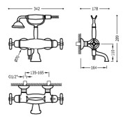 Mélangeur bain‑douche thermostatique OR avec douchette à main TRES CLASIC COLOR - TRES 24217609OR