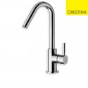 LAVABO TRIVERDE MITIGEUR BEC HAUT MOBILE CHROME + Vidage - CRISTINA ONDYNA PM22651