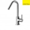 LAVABO TRIVERDE MITIGEUR BEC HAUT MOBILE CHROME + Vidage - CRISTINA ONDYNA PM22651