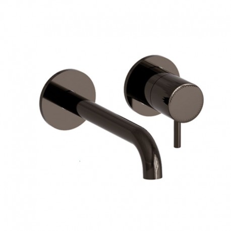 Mitigeur lavabo mural - Chromé Noir - 2 trous bec 18 cm - Cristina Ondyna TV25772