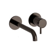 Mitigeur lavabo mural - Chromé Noir - 2 trous bec 18 cm - Cristina Ondyna TV25772