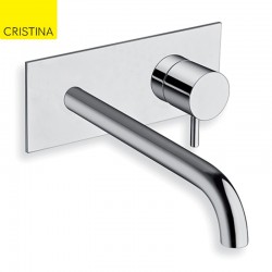 Mitigeur lavabo mural Chrome TRIVERDE avec plaque 22.5cm - CRISTINA ONDYNA TV25851