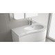 Plan vasque arrondi Gauche Charge Minérale Blanc brillant - MAM - SALGAR - 83877
