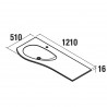 Plan vasque arrondis Droit Charge Minérale Blanc brillant - MAM - SALGAR - 83876