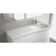 Plan vasque arrondi Gauche 1210 mm Charge Minérale Blanc brillant - MAM - SALGAR - 83879