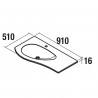 Plan vasque arrondi Droit Charge Minérale Blanc Mat - MAM - SALGAR - 83945