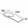 Plan vasque arrondi Droit Charge Minérale Blanc Mat - MAM - SALGAR - 83947