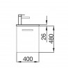 Meuble lave-mains et vasque blanc brillant - SALGAR MICRO 22520