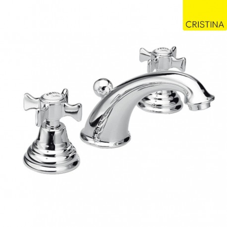 LAVABO CHAMBORD 3 TROUS CHROME +Vidage - CRISTINA ONDYNA CH11351