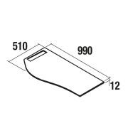 Plan de toilette arrondi droit avec porte-serviette intégré en Solid Surface- MAM - SALGAR - 85967