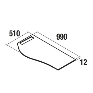 Plan de toilette arrondi droit avec porte-serviette intégré en Solid Surface- MAM - SALGAR - 85967