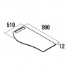 Plan de toilette arrondi droit avec porte-serviette intégré en Solid Surface- MAM - SALGAR - 85967