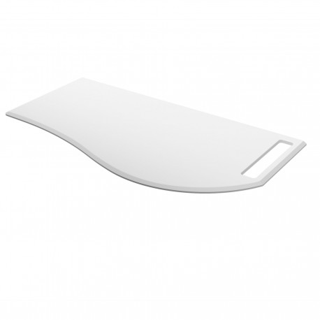 Plan de toilette arrondi gauche avec porte-serviette intégré en Solid Surface- MAM - SALGAR - 85968