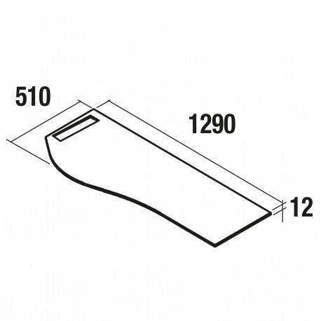 Plan de toilette arrondi droit avec porte-serviette intégré en Solid Surface- MAM - SALGAR - 85969