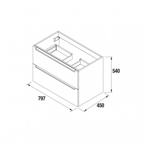 Meuble salle de bain 2 tiroirs métallique Night Blue MONTERREY -SALGAR- 81727
