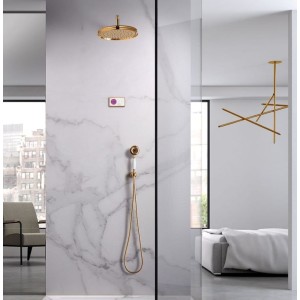 Kit de douche Or thermostatique électronique et encastré SHOWER TECHNOLOGY - TRES 09226201OR
