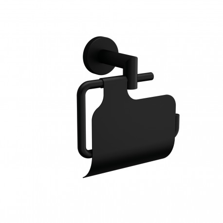 Porte-rouleau Noir mat avec couvercle LISSY - SALGAR 82198