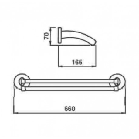 Porte serviettes double Blanc GRAND HOTEL - CRISTINA ONDYNA GH21024