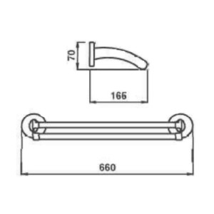 Porte serviettes double Blanc GRAND HOTEL - CRISTINA ONDYNA GH21024