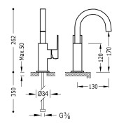 Mitigeur lavabo Or CUADRO COLORS - TRES 00660502OR