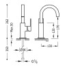 Mitigeur lavabo Or CUADRO COLORS - TRES 00660502OR