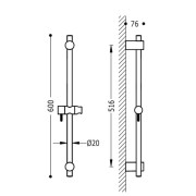 Barre coulissante Chromé PRACTIC‑MAX  - TRES 161835