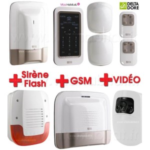 Pack Alarme Radio TYXAL Plus + sirène + Pack Tydom Vidéo IP/GSM 2.0 - Delta Dore - 6410176 + 6410173