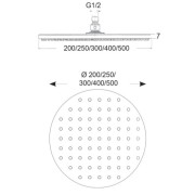 Pomme de douche ronde Black mat SLIM - Cristina Ondyna SD31213