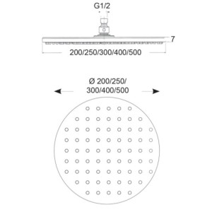 Pomme de douche ronde Black mat SLIM - Cristina Ondyna SD31213