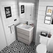 Plan vasque TOSCANA 705 charge minérale blanc - SALGAR 20749