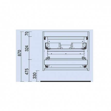 Meuble suspendu 2 Tiroirs SPIRIT 800 en Chêne Naturel - SALGAR 22804