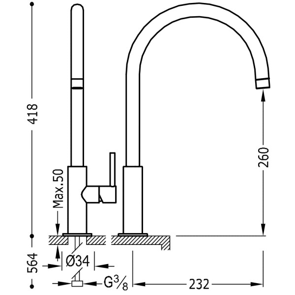 Mitigeur lavabo Or mat - TRES 21190501OM - Vita Habitat