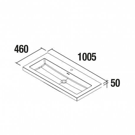 Plan vasque TOSCANA 1005 charge minérale blanc 1010X460 - SALGAR 20752