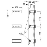 3 jets encastrés d'hydromassage Acier - TRES 29951505AC
