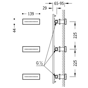 3 jets encastrés d'hydromassage Acier - TRES 29951505AC