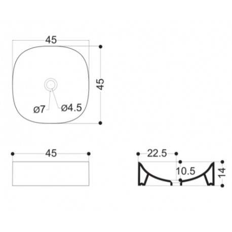 LAVABO CERAMIQUE WILD  DIM 45 A POSER SANS TROP PLEIN - CRISTINA ONDYNA WWL3080